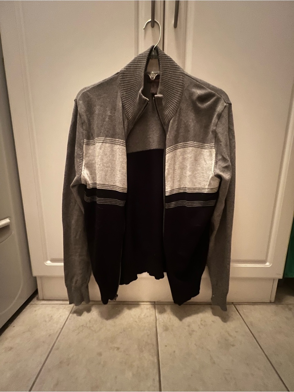 Dockers Men’s Grey and Black Zip-Up Sweater